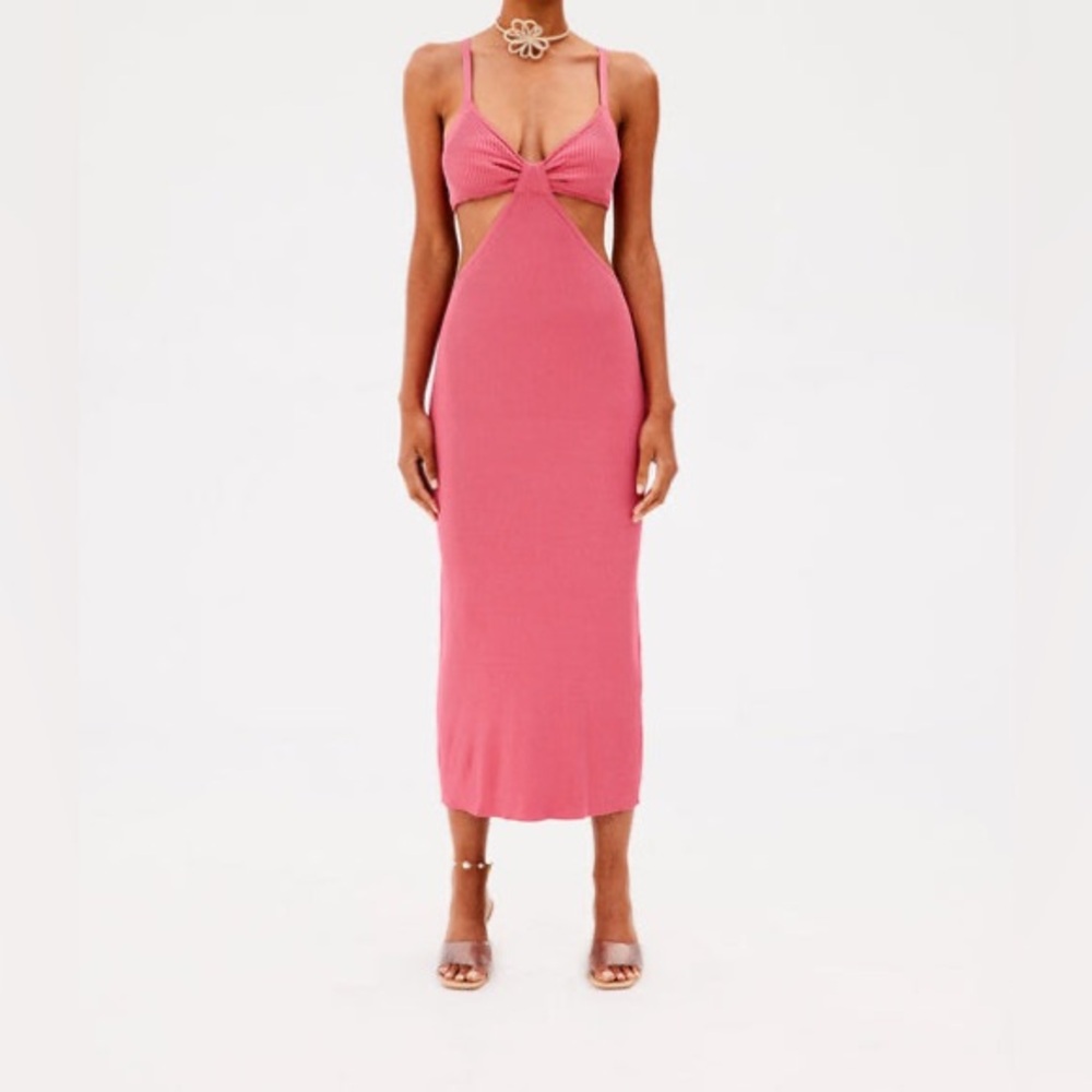 Cult Gaia NWT Serita Cut Out Knit Dress in Pink